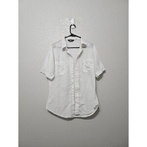 Levi's 70s Vintage Men's White Short Sleeve Button-Up Size Large Made in USA